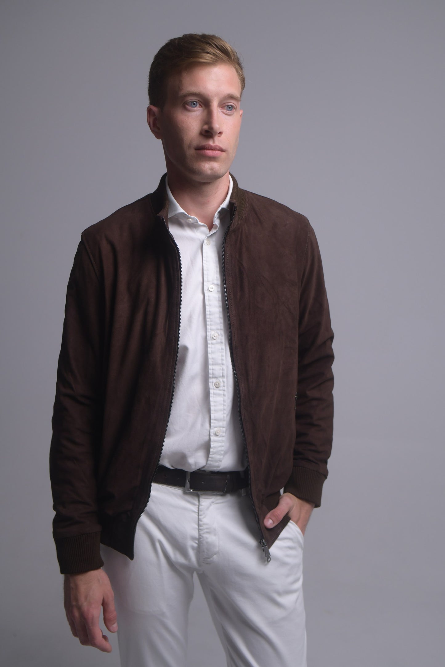 The Bomber - suede edition - espresso