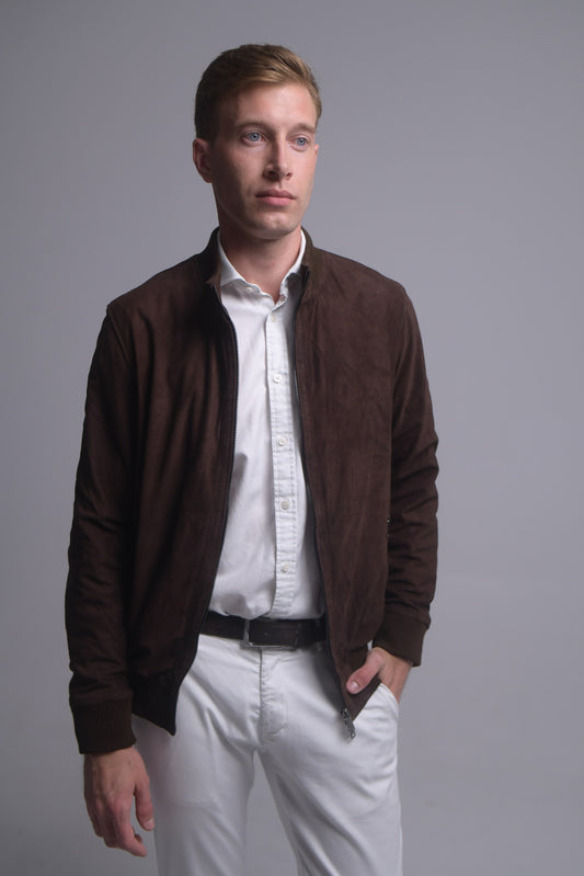 The Bomber - suede edition - espresso